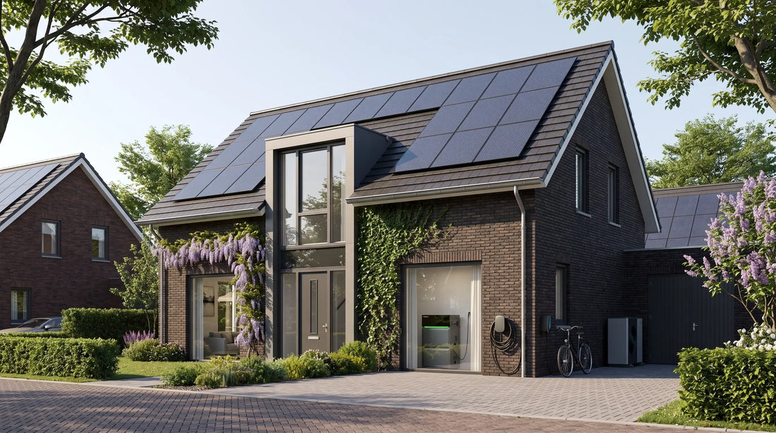 Home with solar panels and smart energy monitoring to increase self-consumption