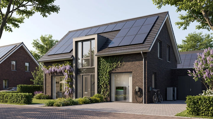 Home with solar panels and smart energy monitoring to increase self-consumption