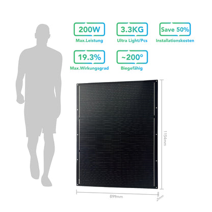 Sunpura Flexible Solar Panel Set for Balcony Power Plant – 2x200W / 4x200W Ultralight IP68