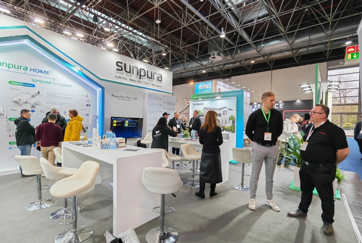 Sunpura exhibition stand at Solar Solutions Düsseldorf 2025