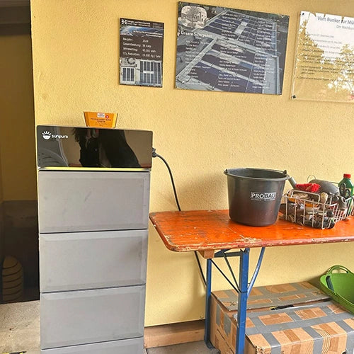 Sunpura battery storage installed in a utility room